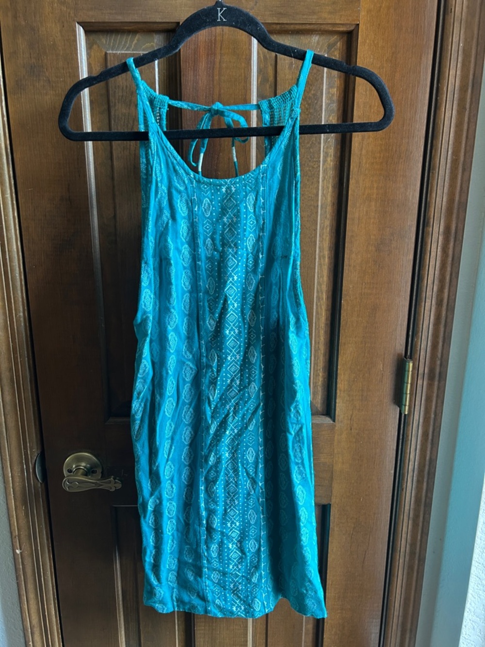 Roxy Teal Printed Summer Slip Dress